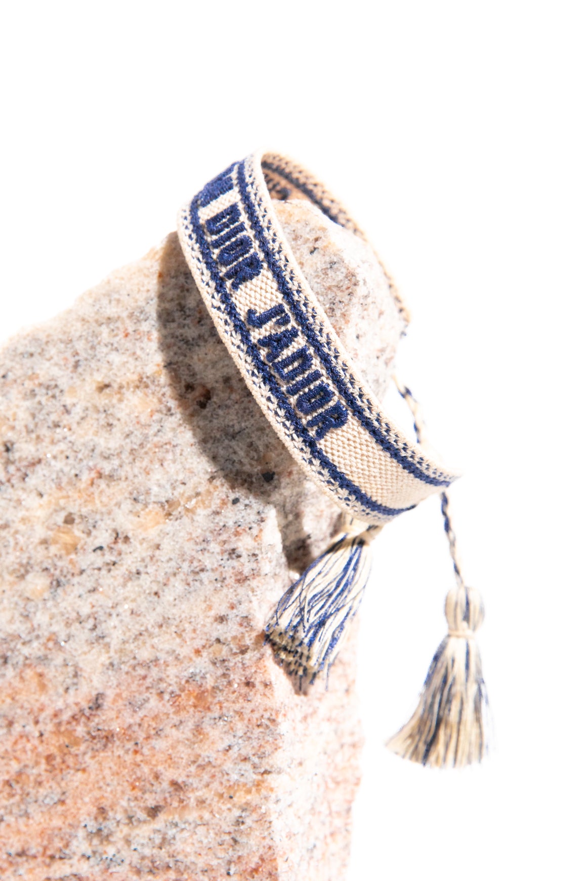 DIOR Ivory Navy Logo Bracelet