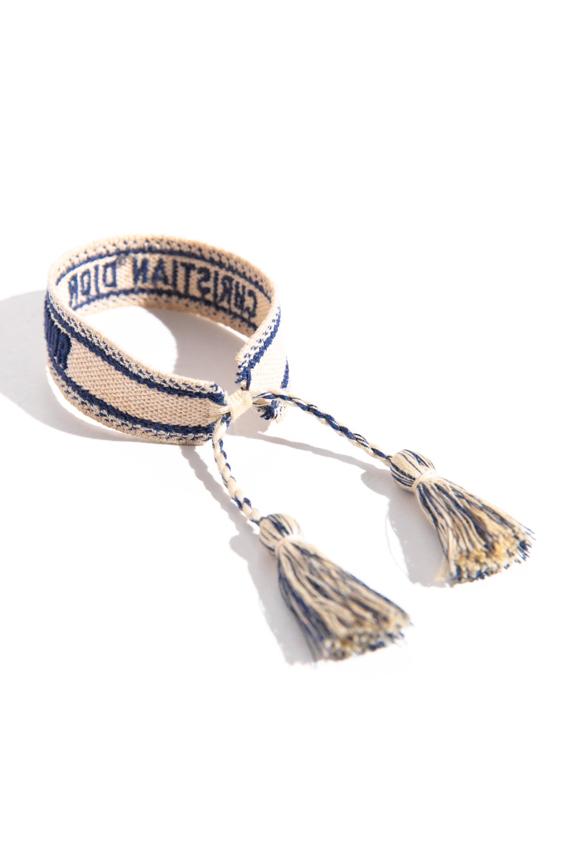 DIOR Ivory Navy Logo Bracelet
