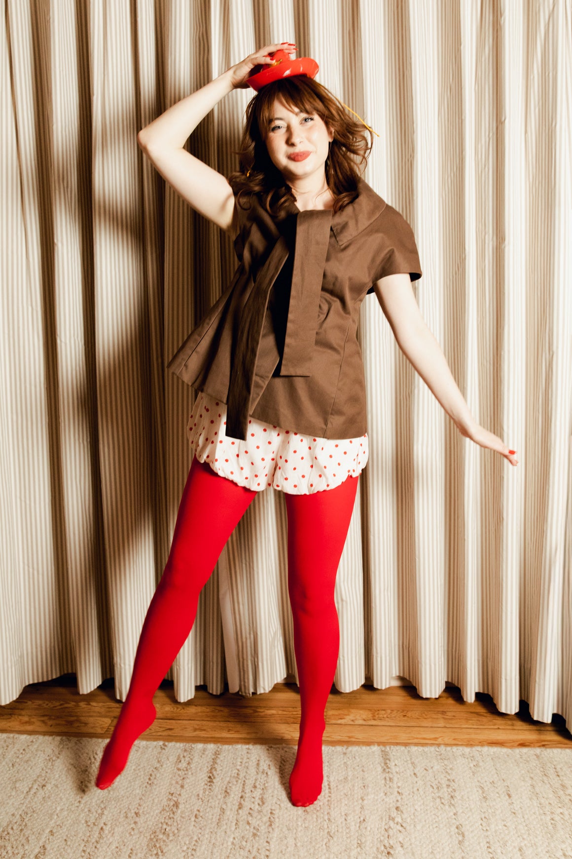 POSSE Red Polka Dot Bloomer Shorts (Sz. M)