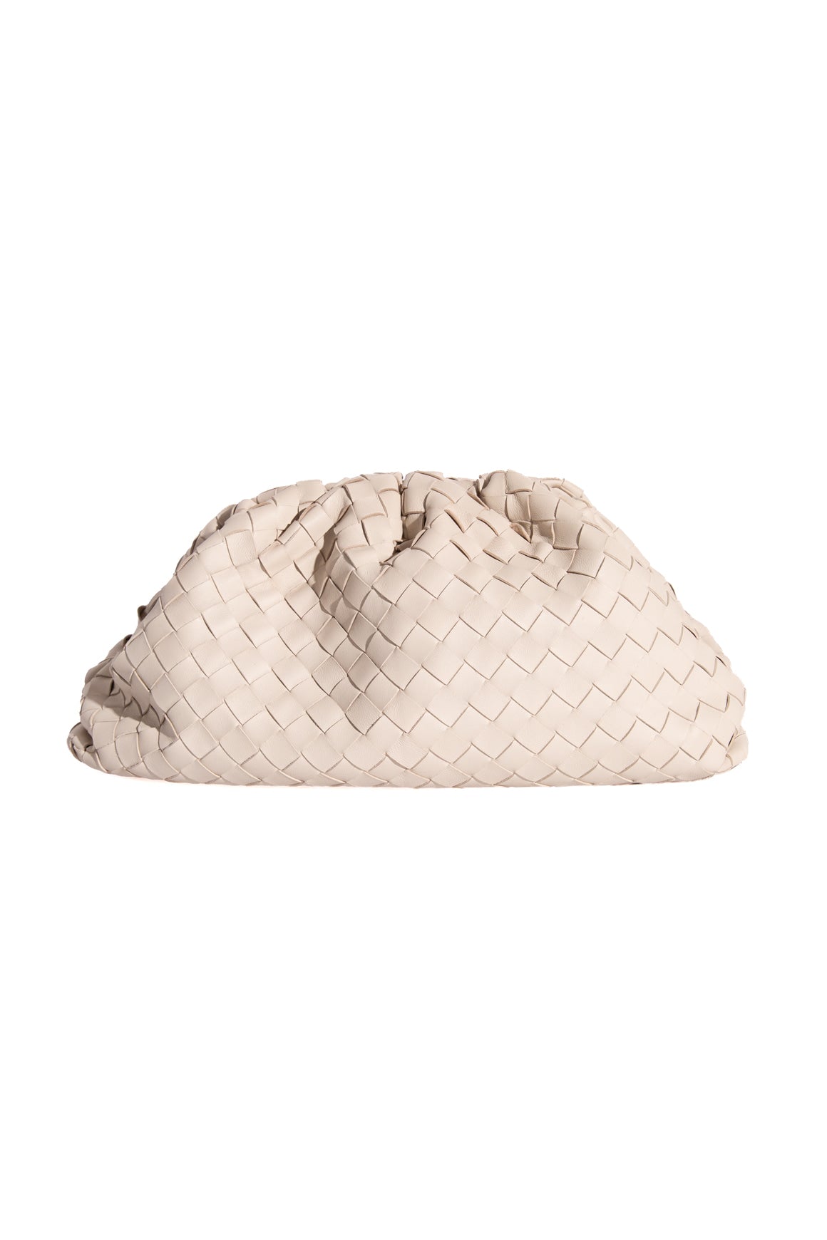 BOTTEGA VENETA Cream Intrecciato Large Pouch