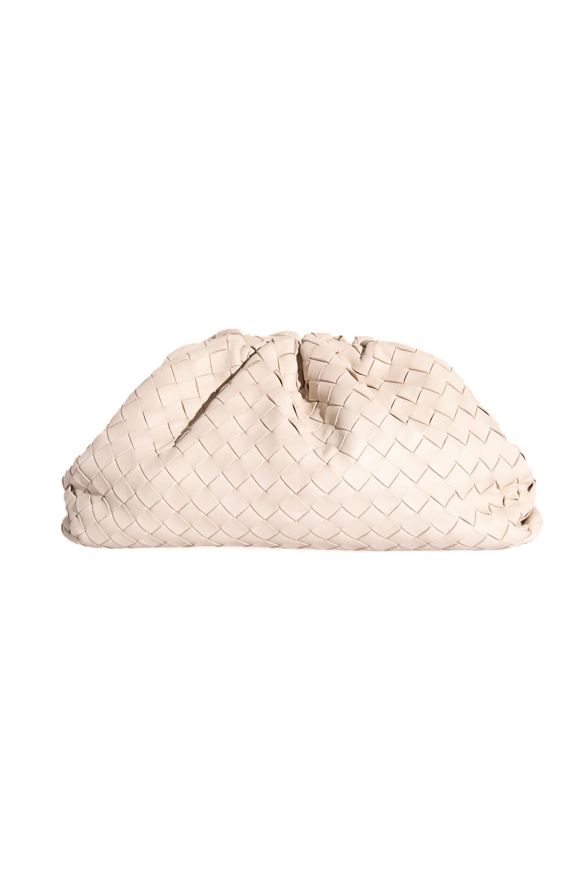 BOTTEGA VENETA Cream Intrecciato Large Pouch