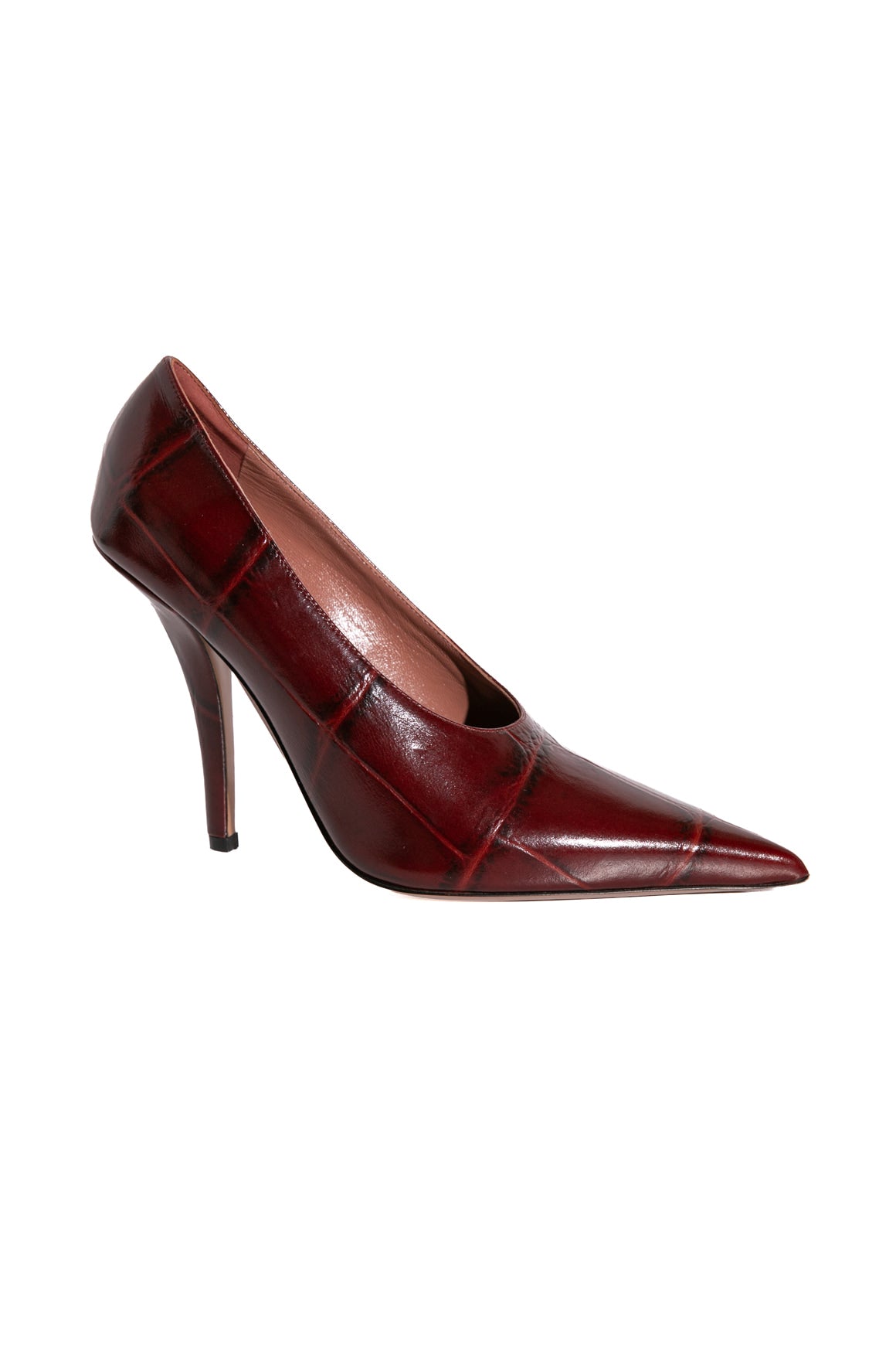 PARIS TEXAS Wine Crocodile Pumps (Sz. 38)