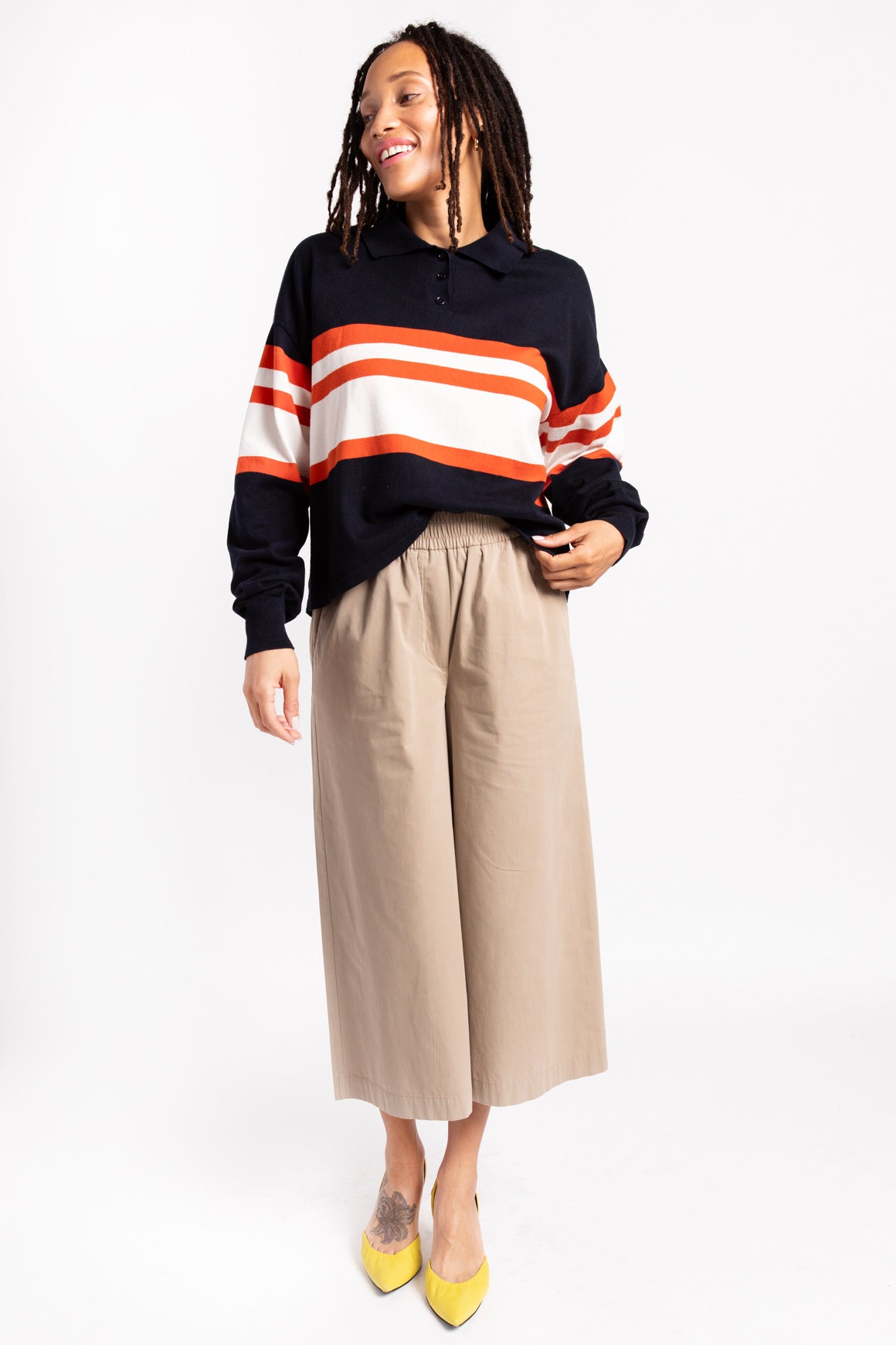 LOEWE Navy and Orange Polo Sweater