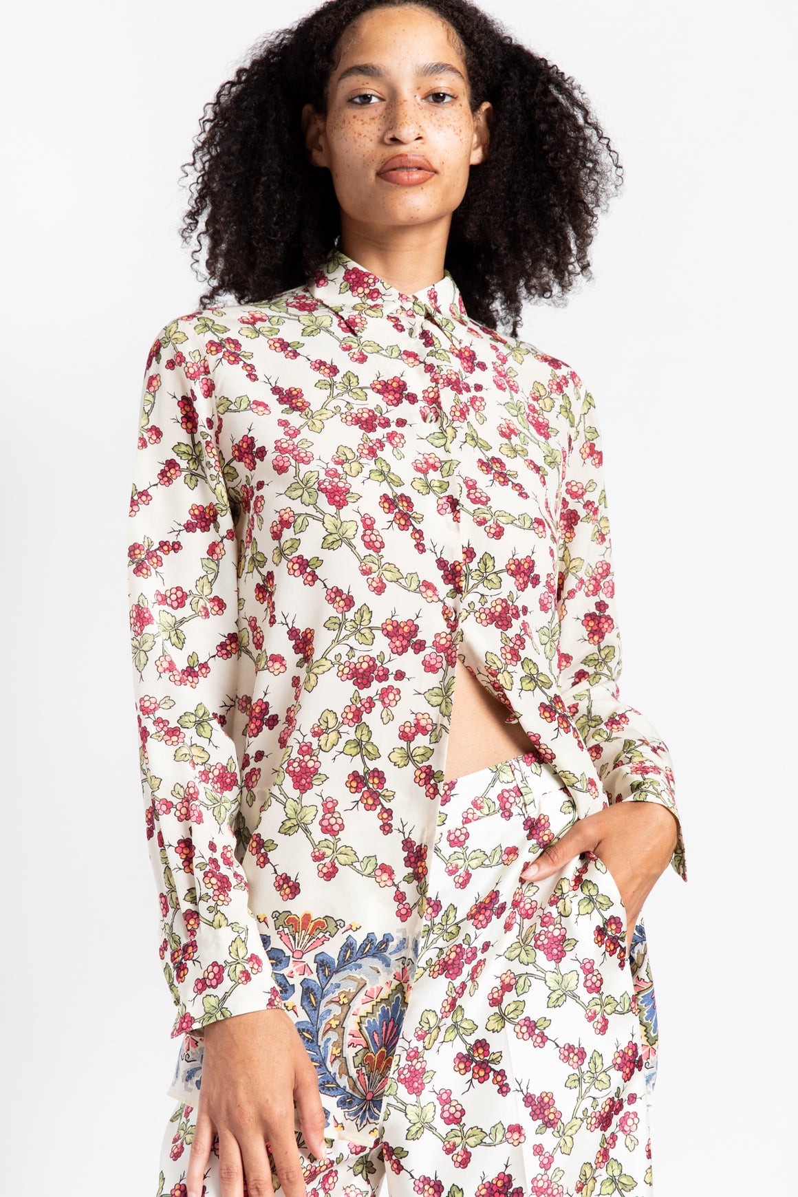 ETRO Floral Silk Blouse & Trouser Set