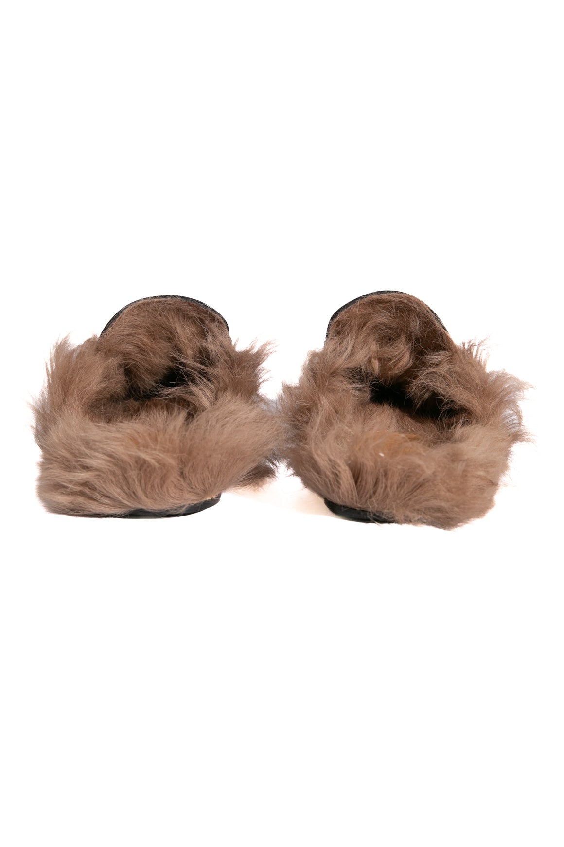 GUCCI Black Fur Princetown Mules (Sz. 38)