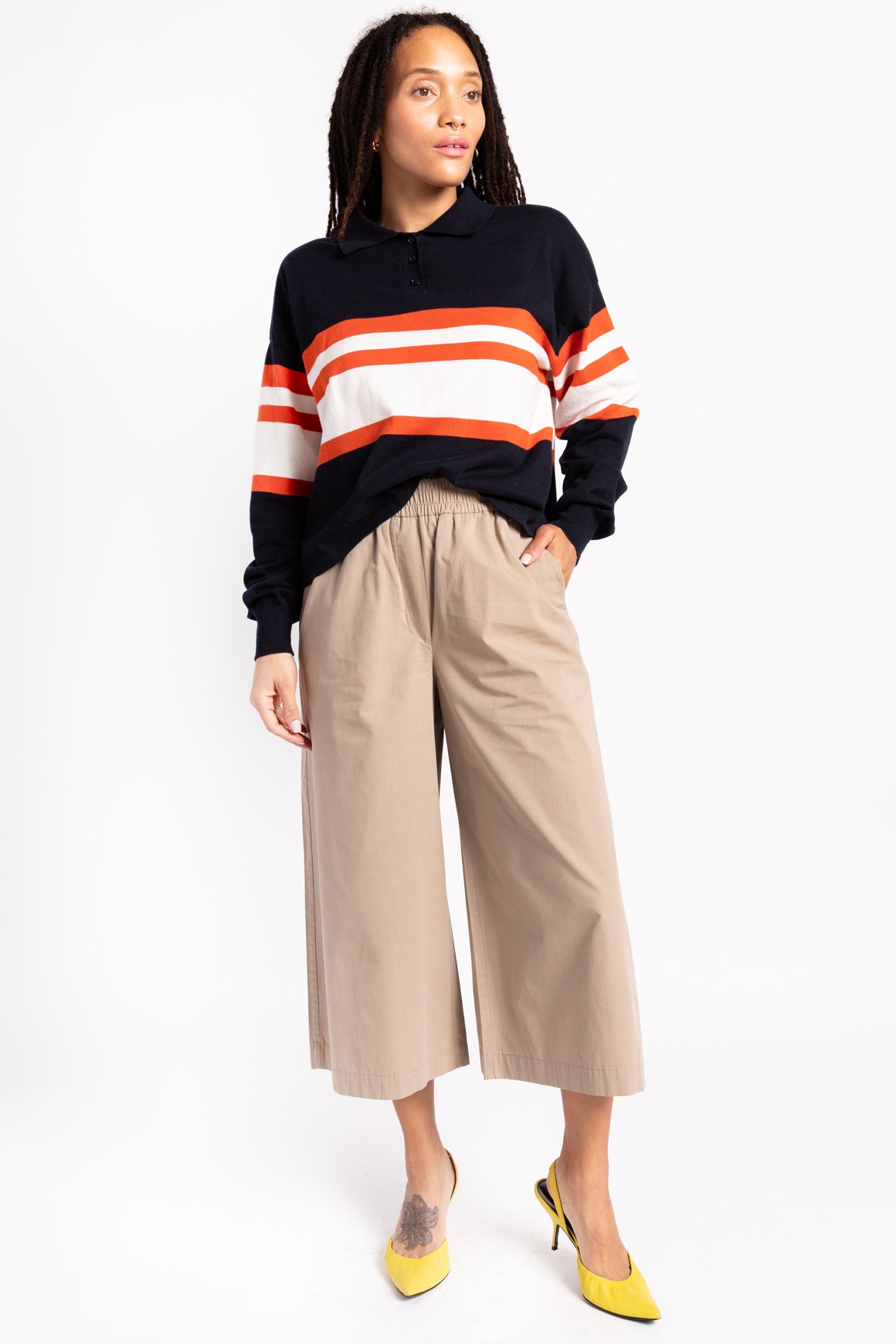 LOEWE Tan Wide Leg Culotte Trousers