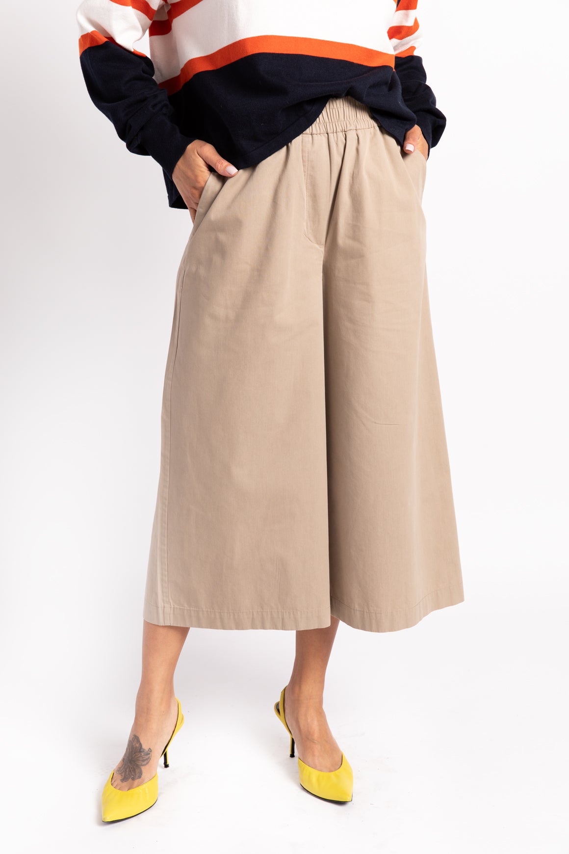 LOEWE Tan Wide Leg Culotte Trousers