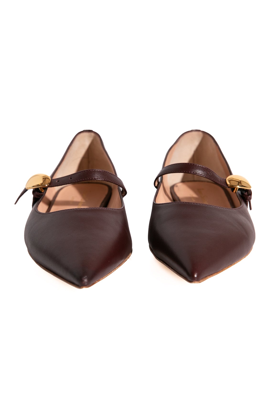 RUPERT SANDERSON Brown Leather Pointed Toe Mary-Janes (Sz. 38)