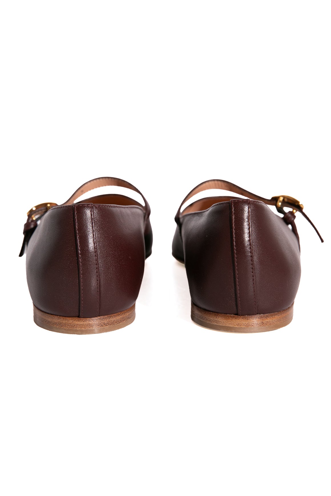 RUPERT SANDERSON Brown Leather Pointed Toe Mary-Janes (Sz. 38)