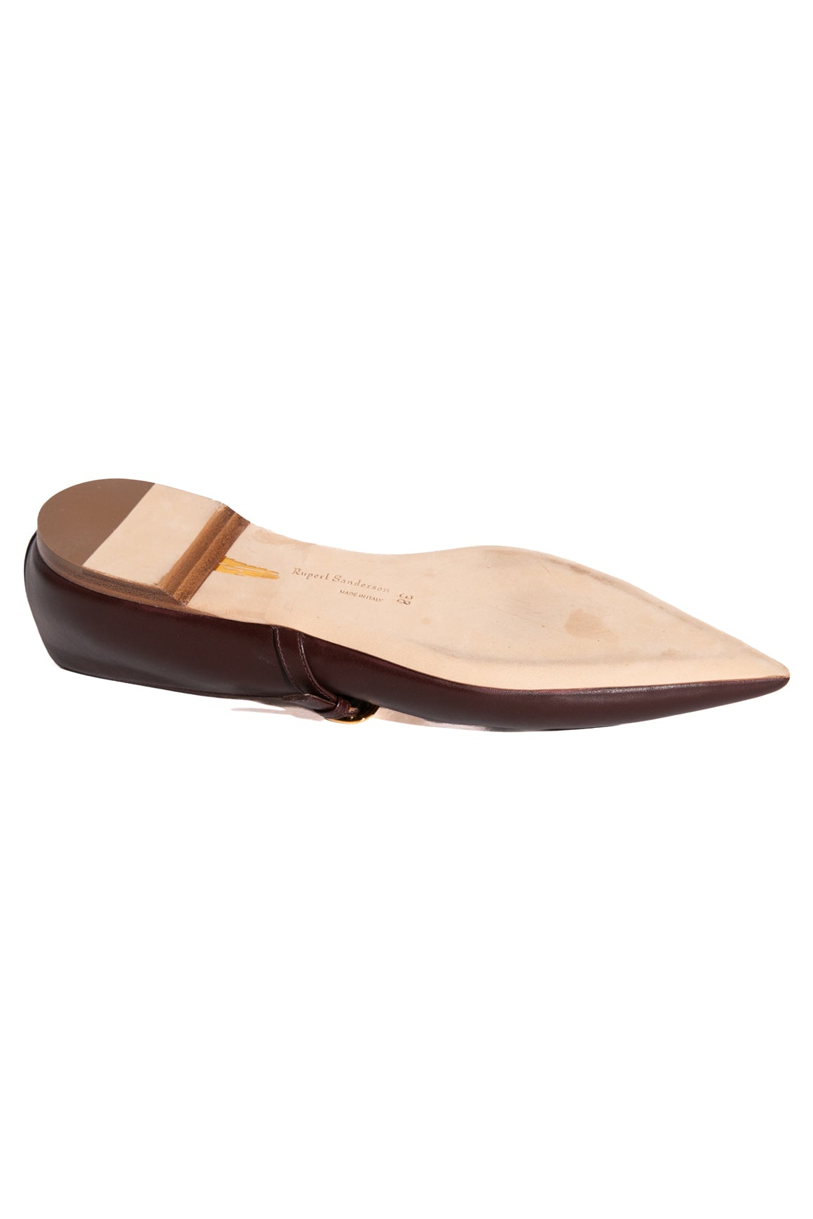 RUPERT SANDERSON Brown Leather Pointed Toe Mary-Janes (Sz. 38)