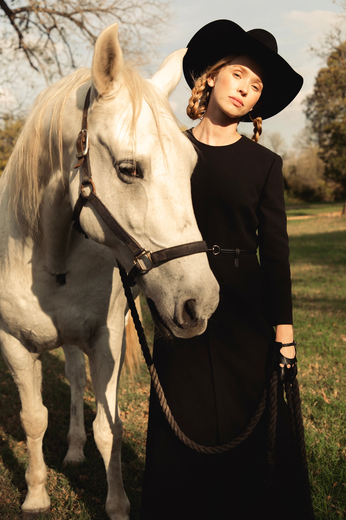 GUCCI Black Wool Horse-Bit Belted Maxi Dress (Sz.44/8)