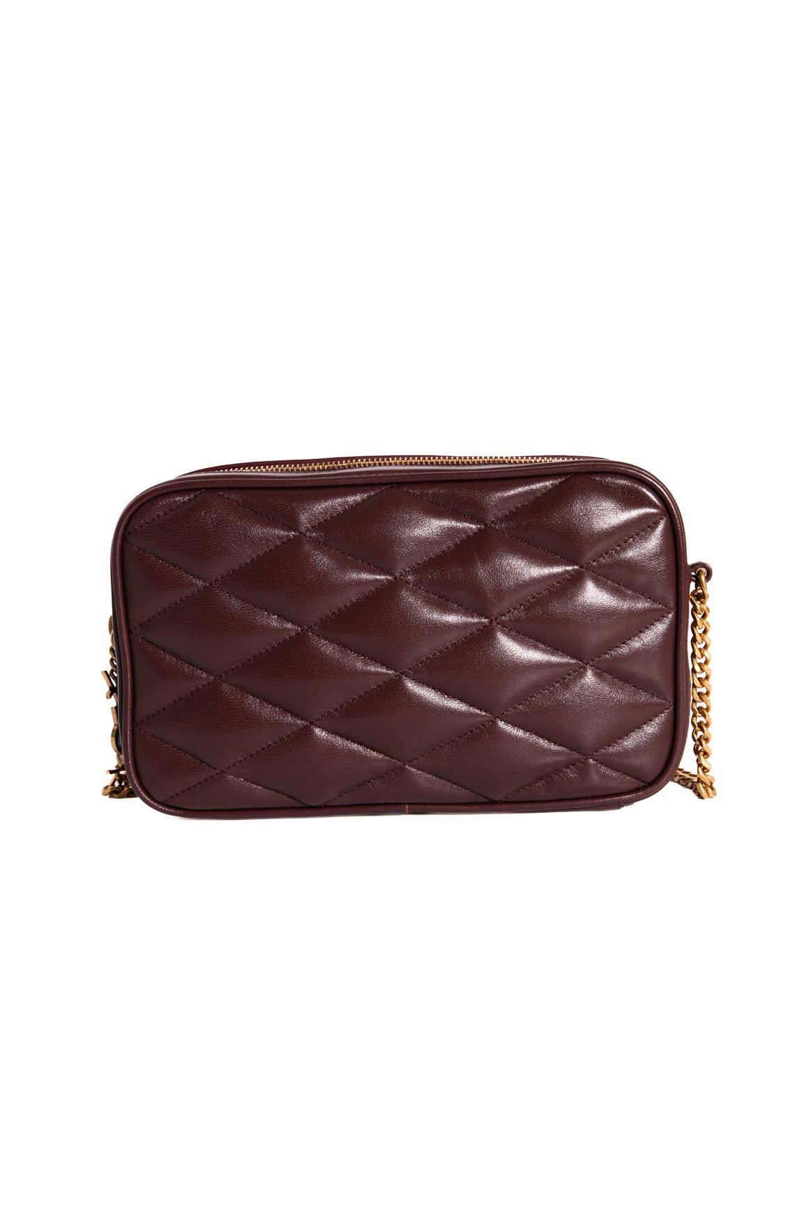 SAINT LAURENT Wine Quilted Mini Sade Camera Bag