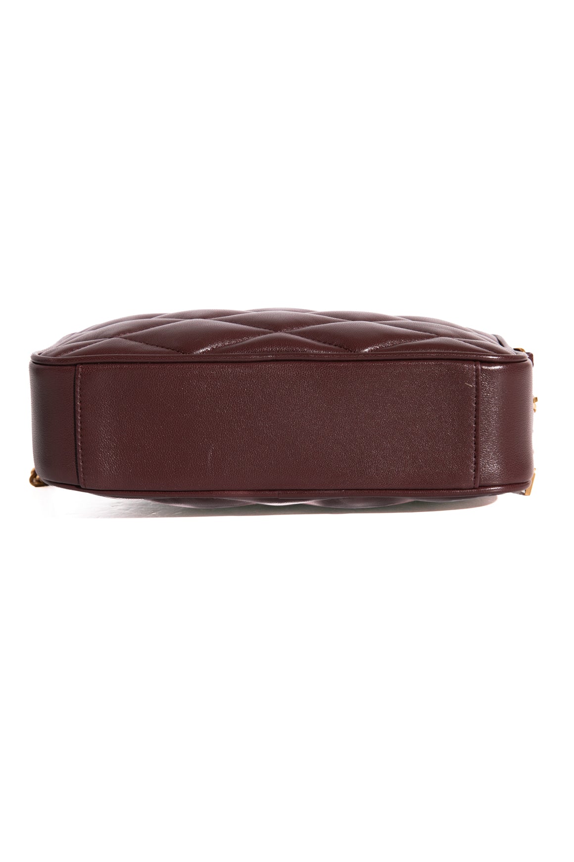 SAINT LAURENT Wine Quilted Mini Sade Camera Bag
