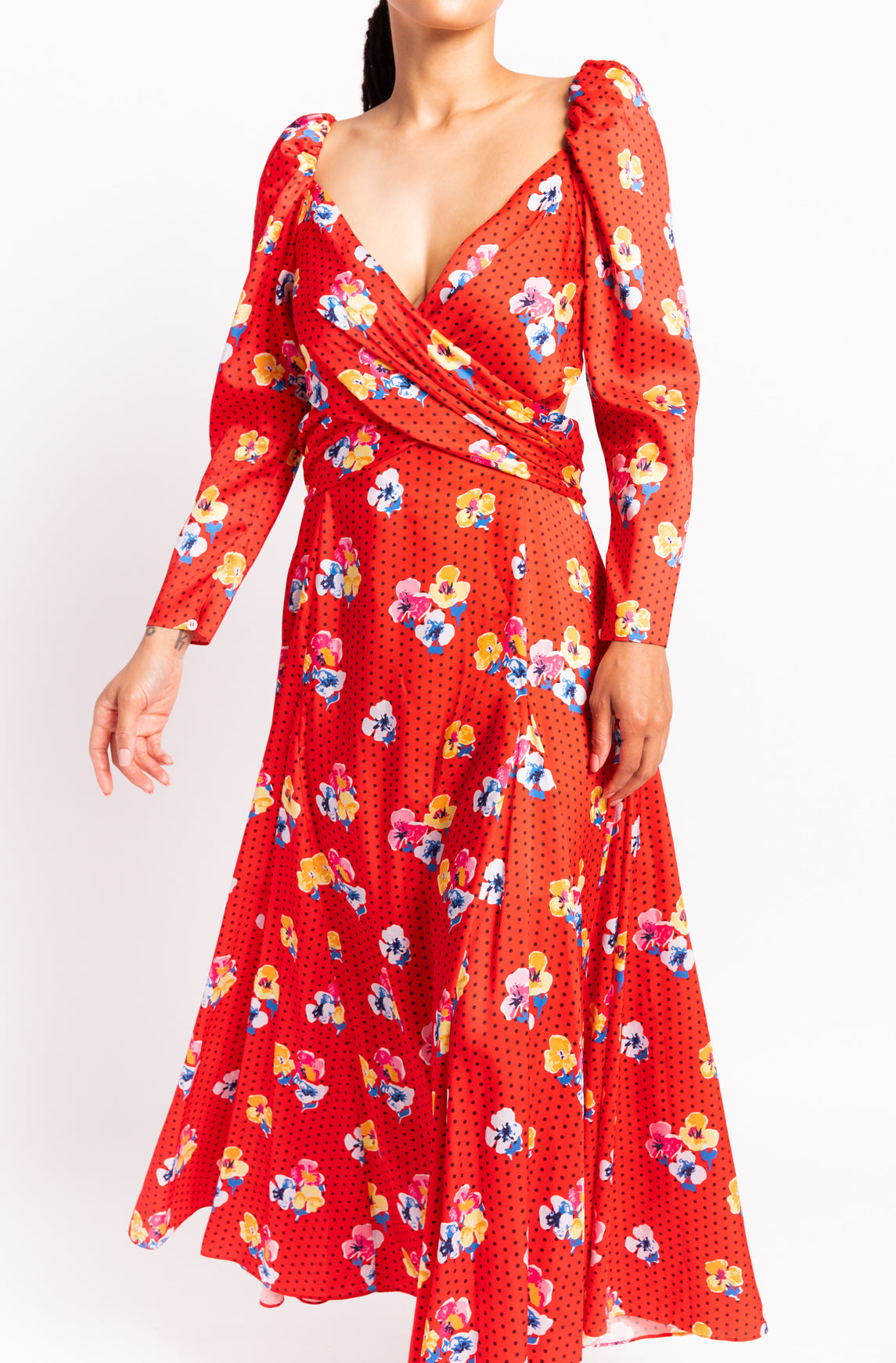 CAROLINA HERRERA Red Criss-Cross Maxi Dress