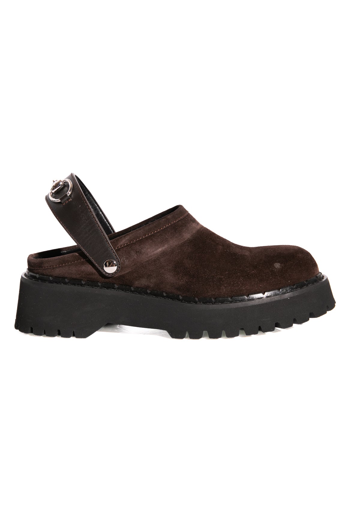 GUCCI Brown Suede Horse-bit Mule Clogs (Sz. 38)