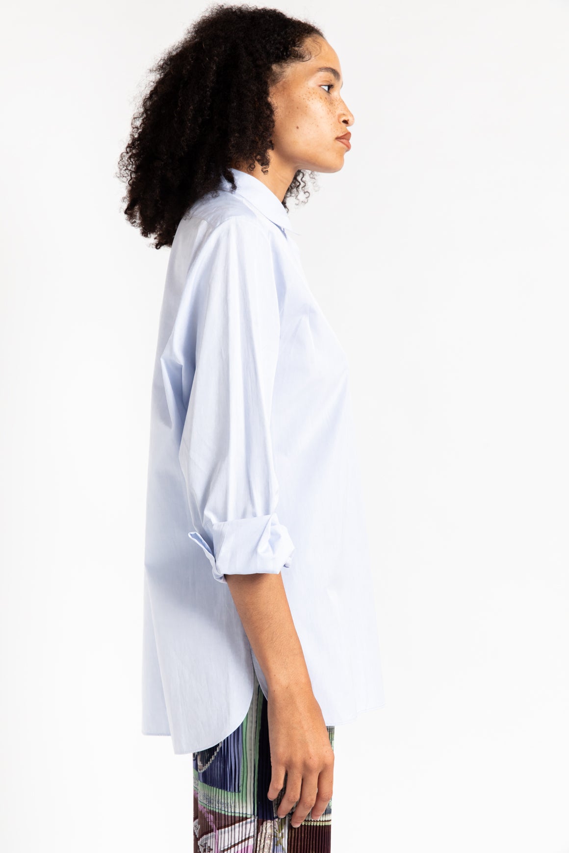 THE ROW Blue Button Up Blouse