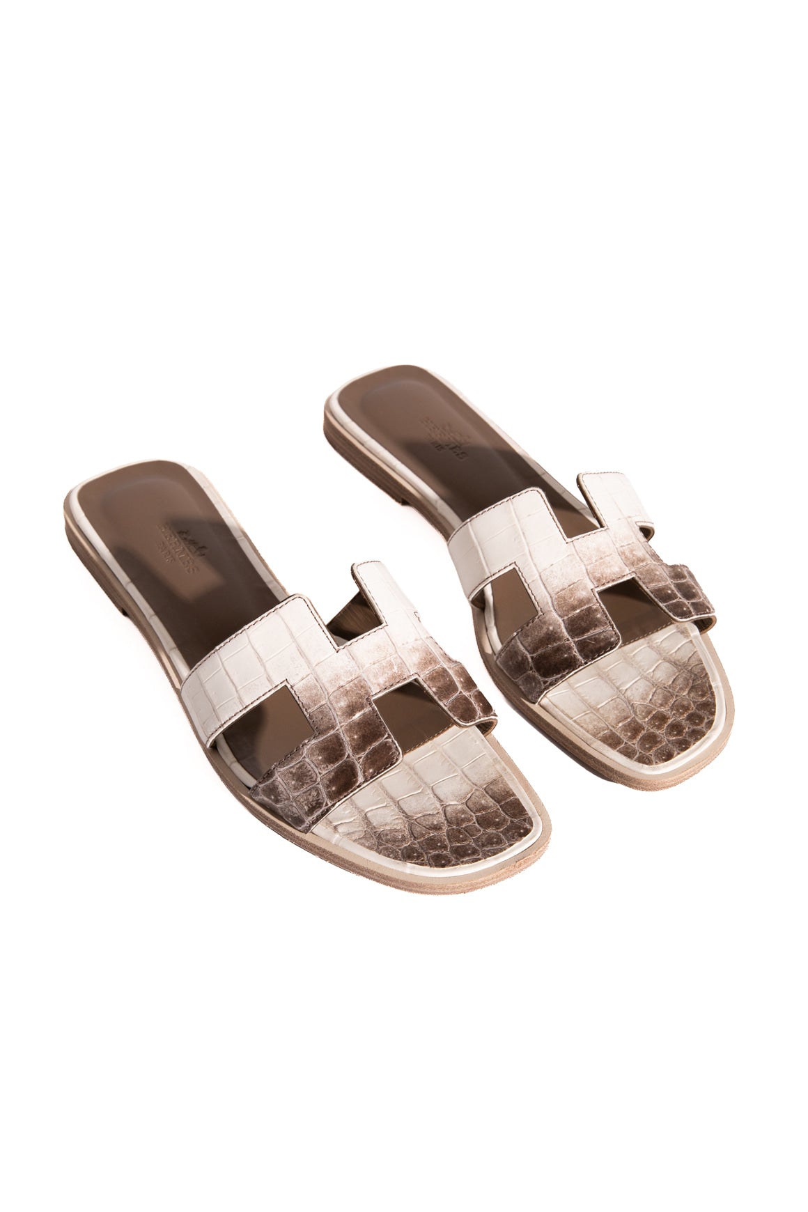 HERMES Himalaya Niloticus Crocodile Oran Sandals (Sz. 38)