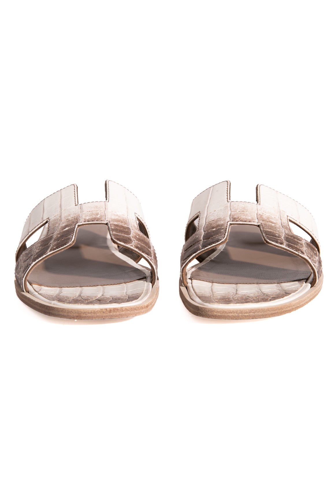 HERMES Himalaya Niloticus Crocodile Oran Sandals (Sz. 38)