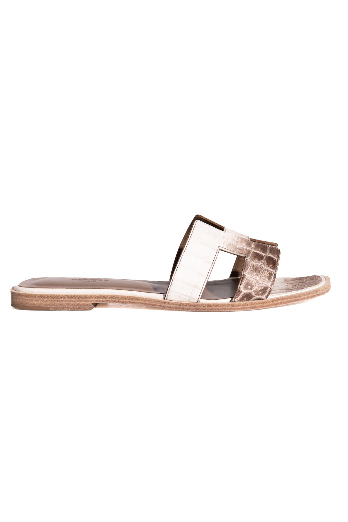 HERMES Himalaya Niloticus Crocodile Oran Sandals (Sz. 38)
