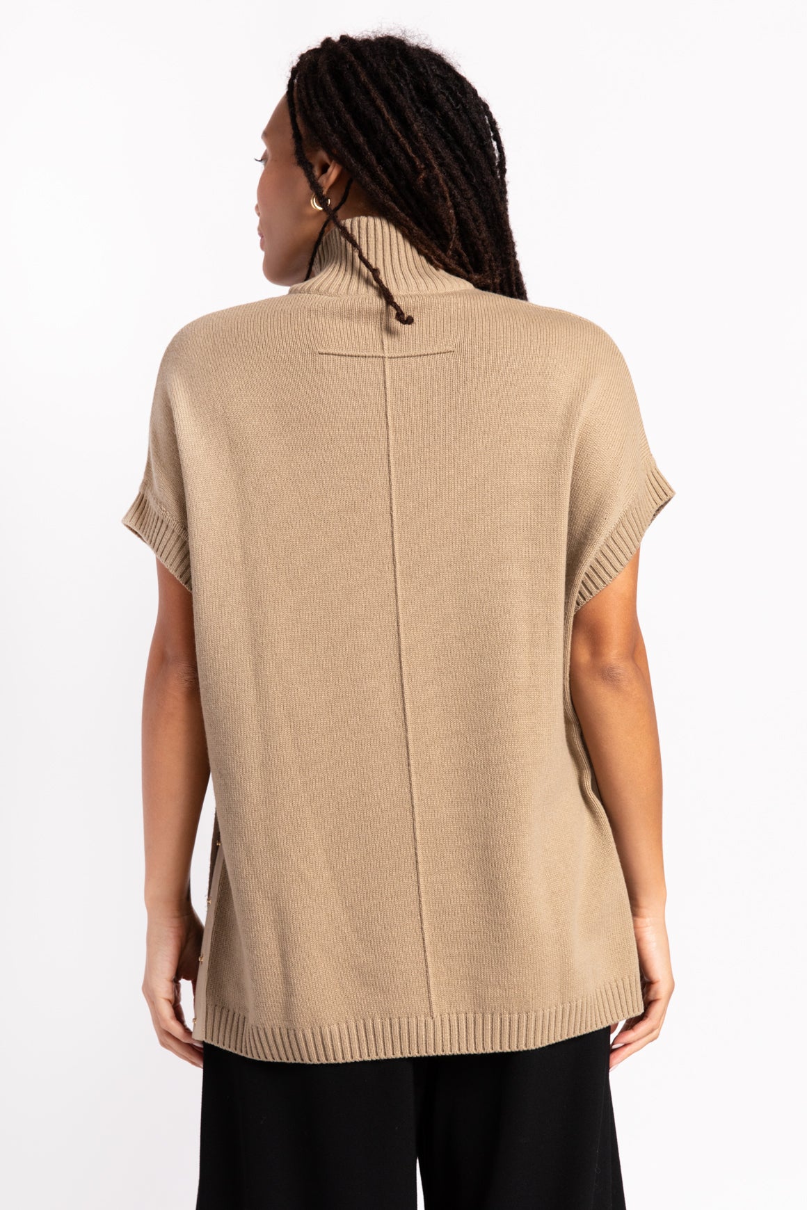 GIVENCHY Khaki Mock Neck Oversized Sweater Vest