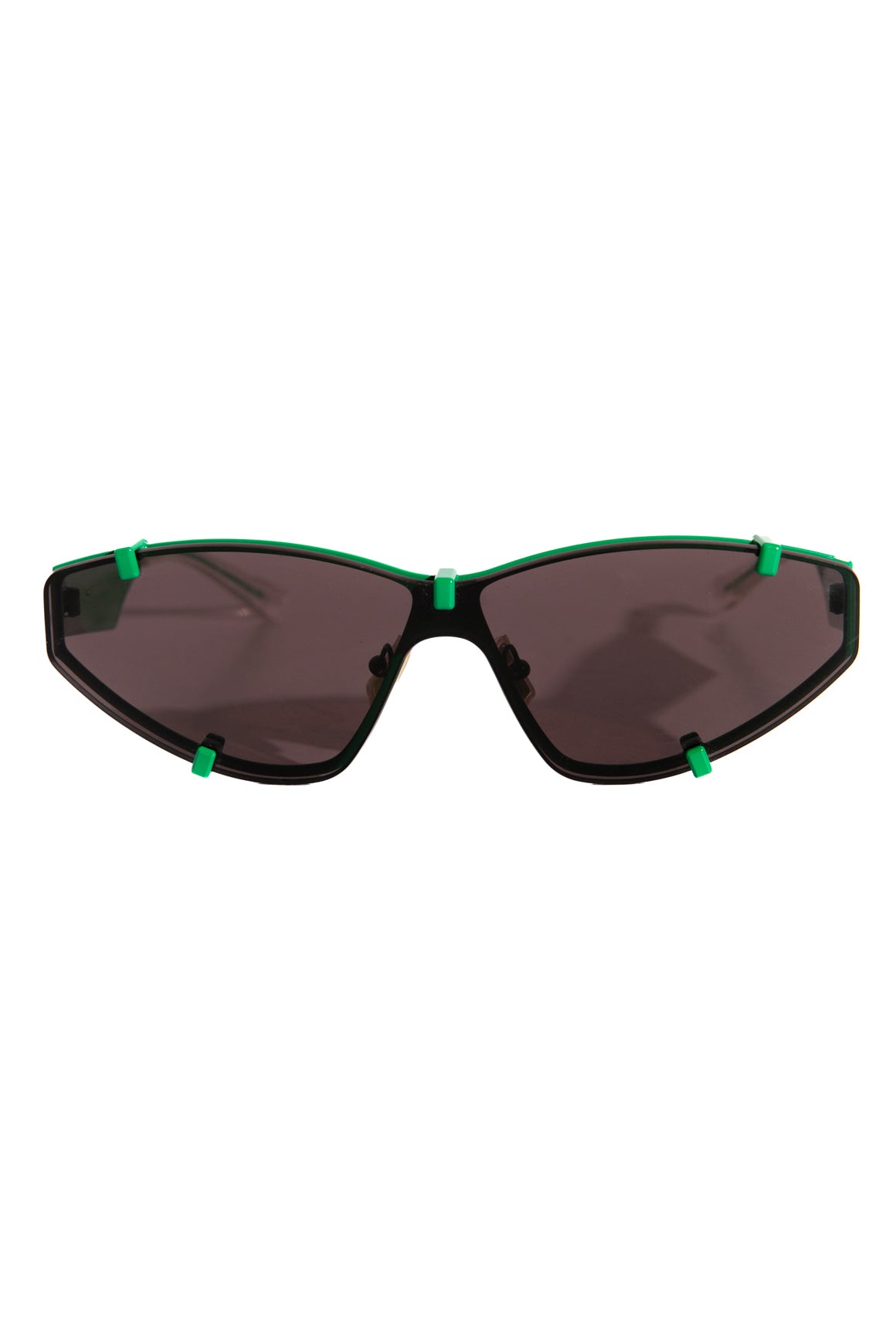 BOTTEGA VENETA Black & Green Slim Frame Sunglasses