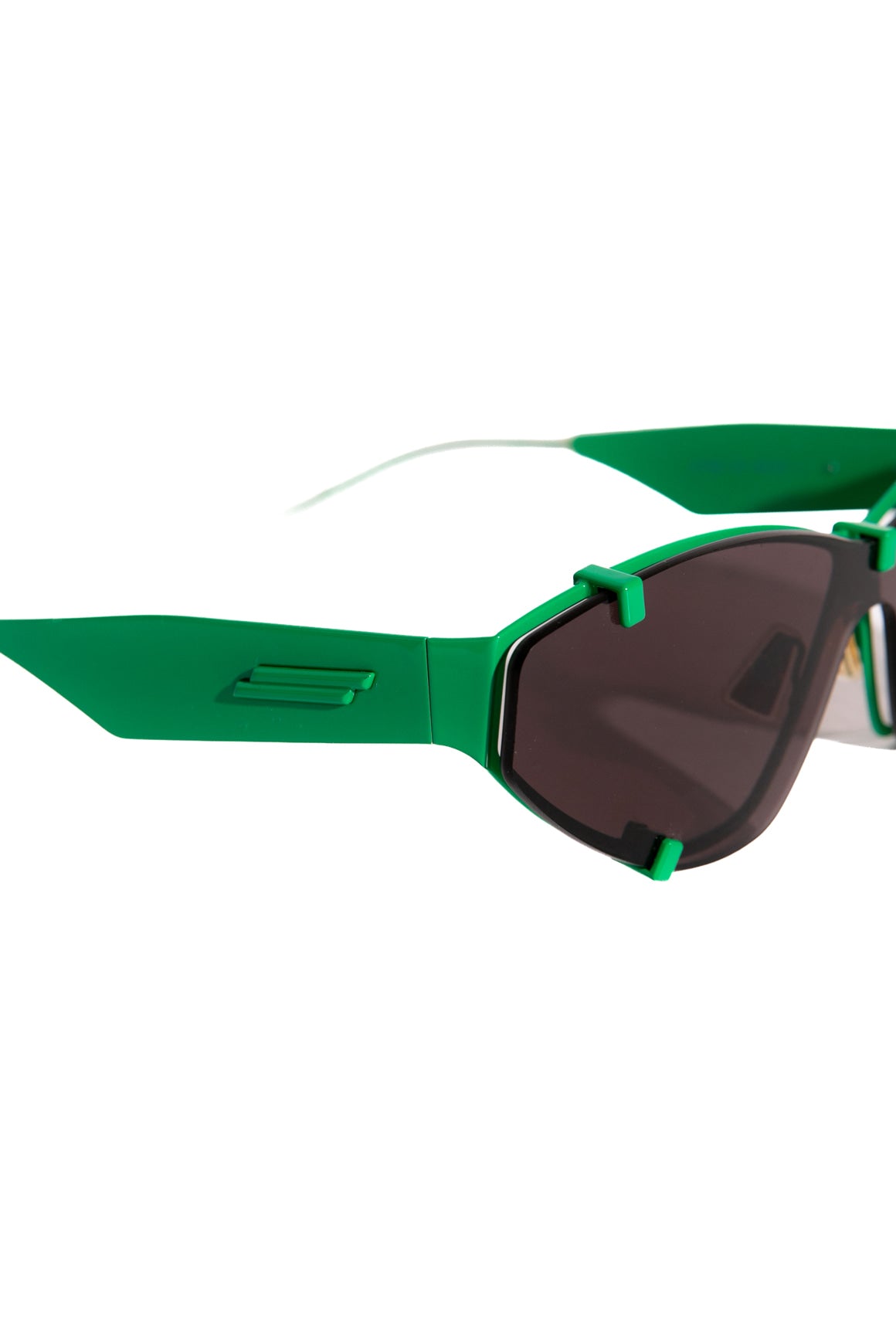 BOTTEGA VENETA Black & Green Slim Frame Sunglasses
