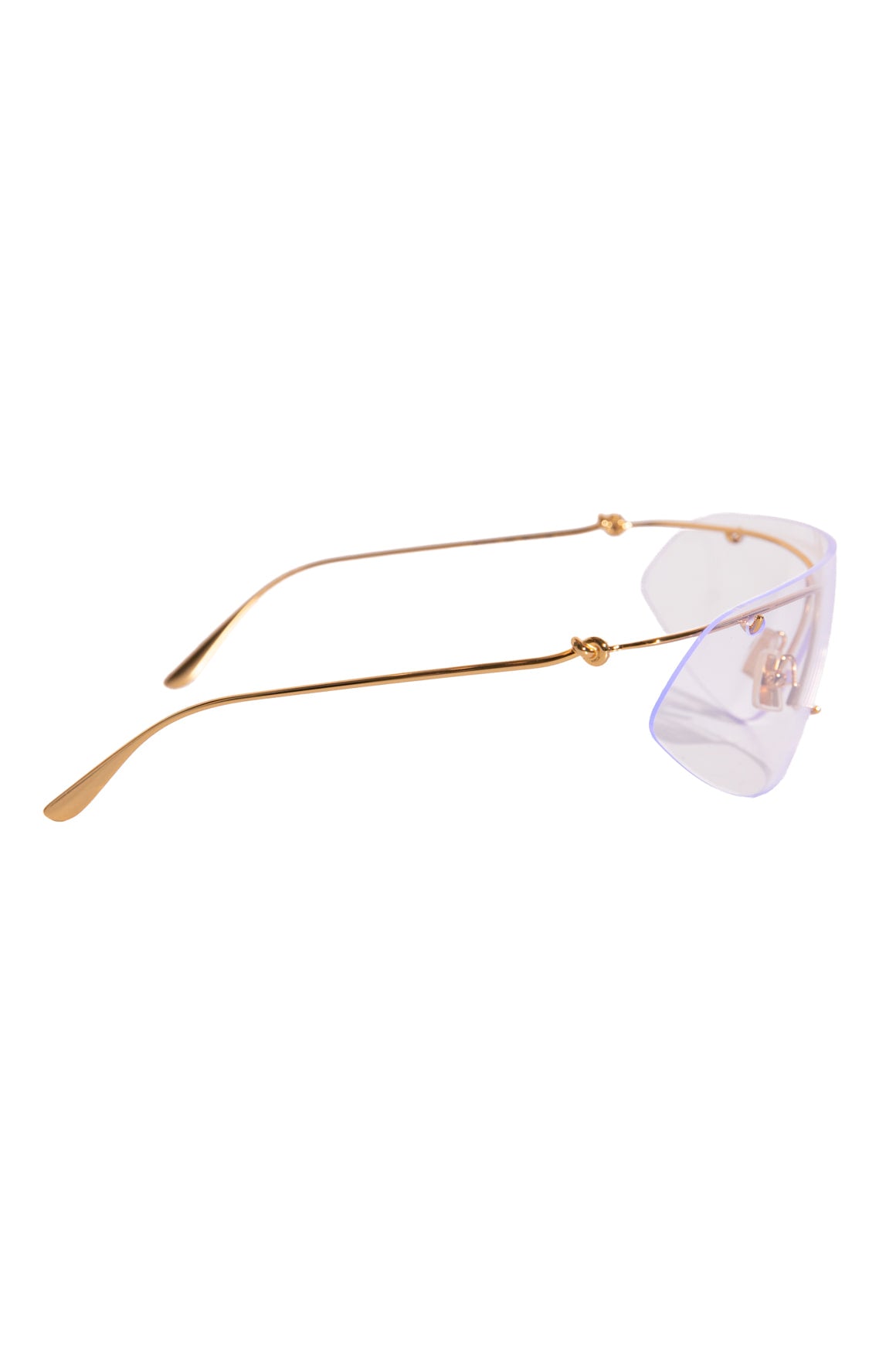 BOTTEGA VENETA Clear Gold Shield Sunglasses