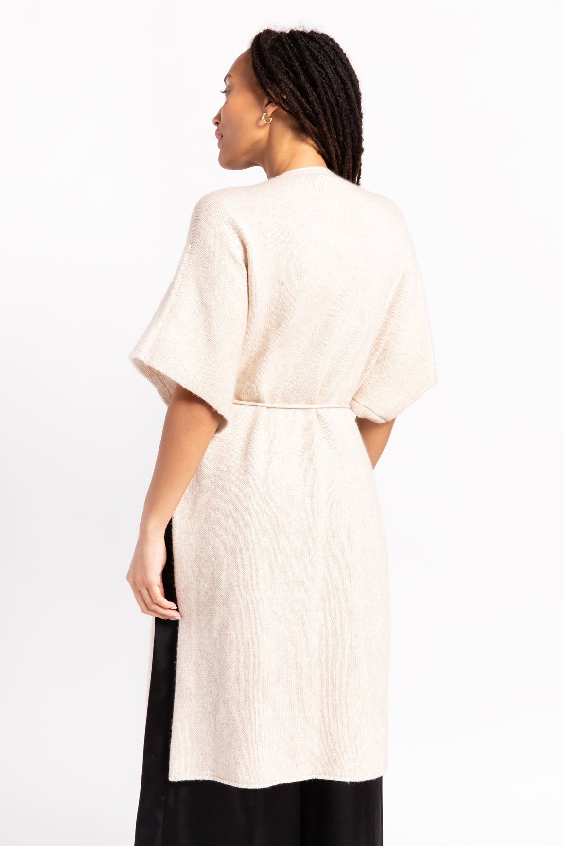 THE ROW Beige Belted Wrap Cashmere Cardigan