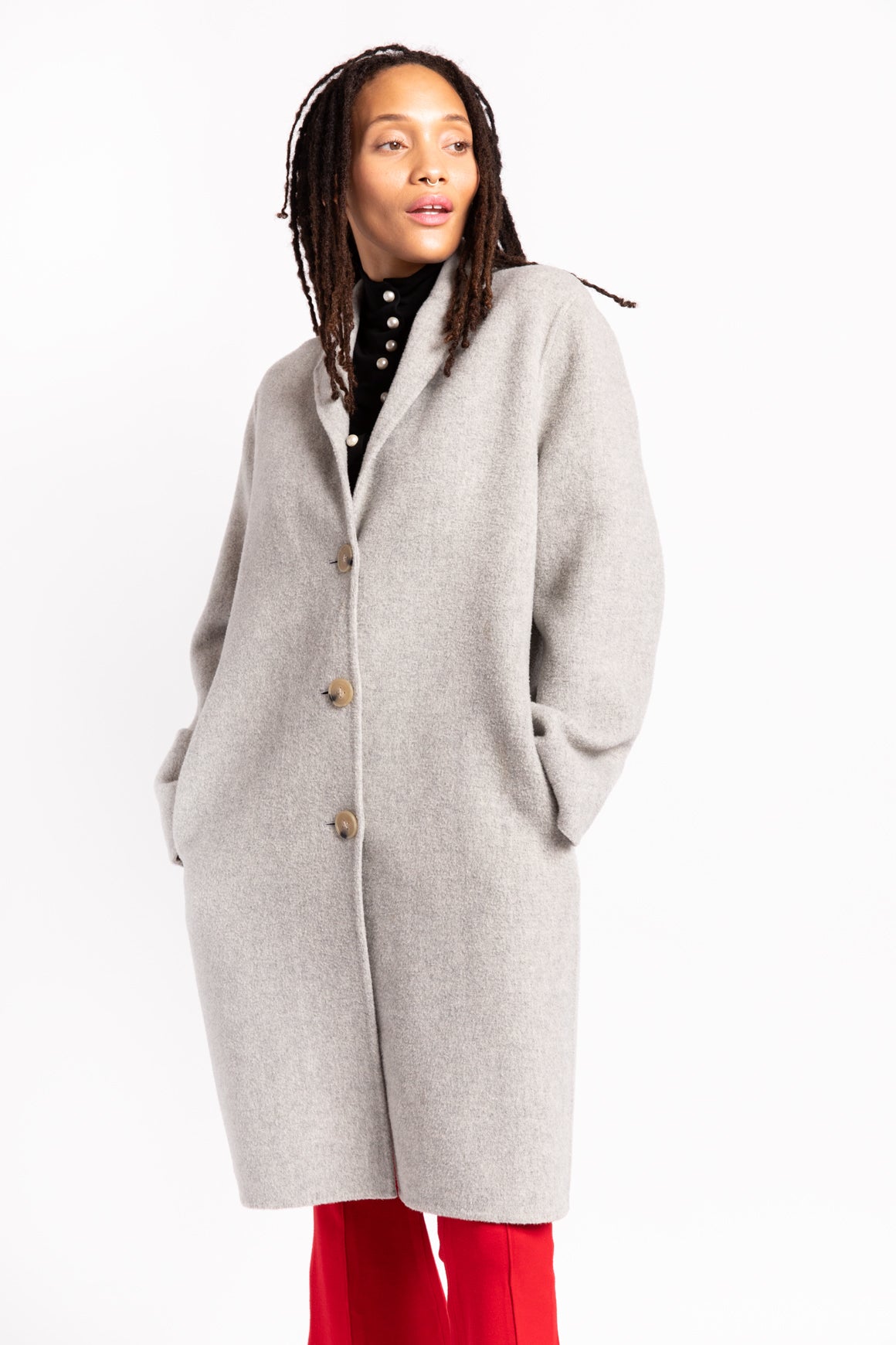 ACNE STUDIOS Light Grey Longline Coat