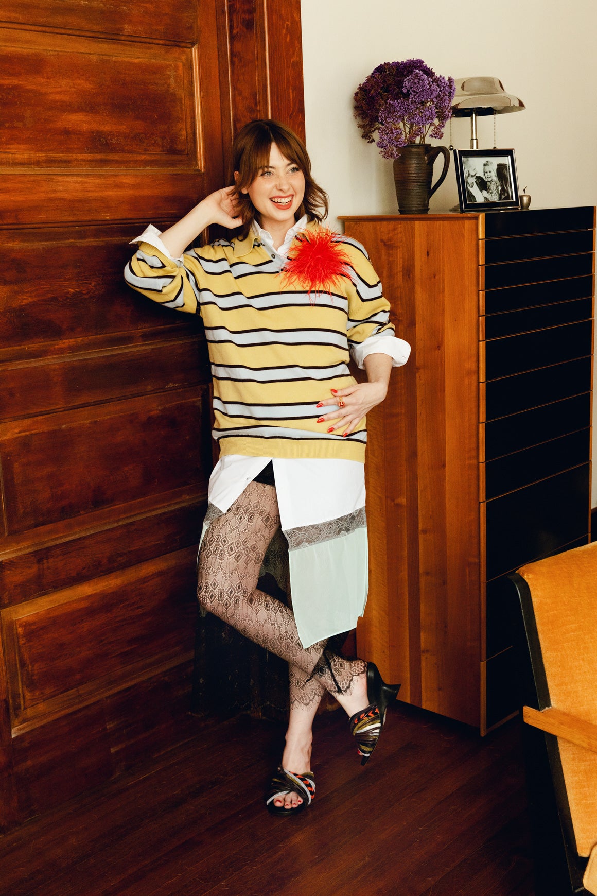 ZANKOV Yellow Striped Oversized Sweater (Sz. L/XL)