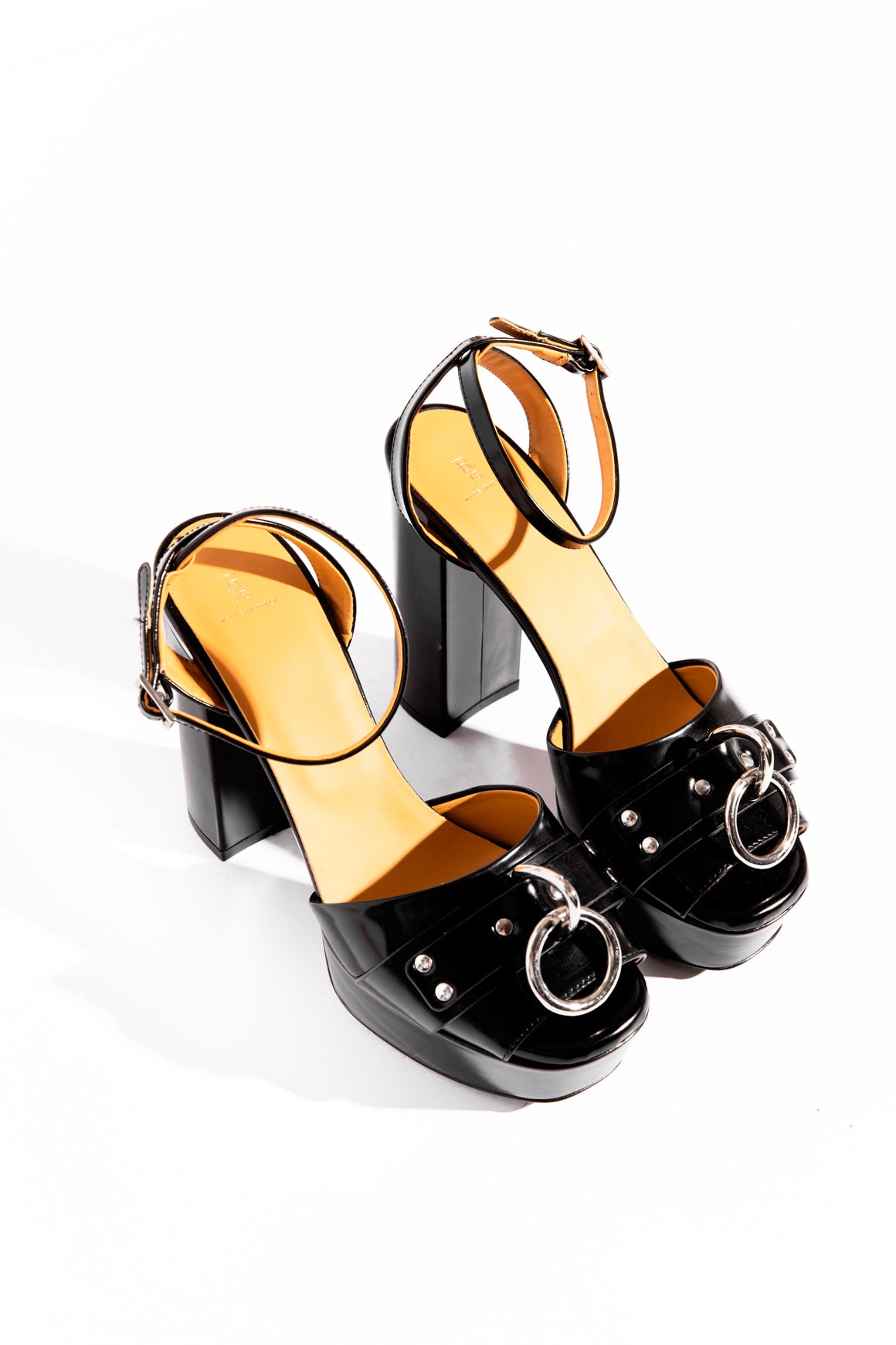 R13 Black Platform Grommet Heels (Sz.36)