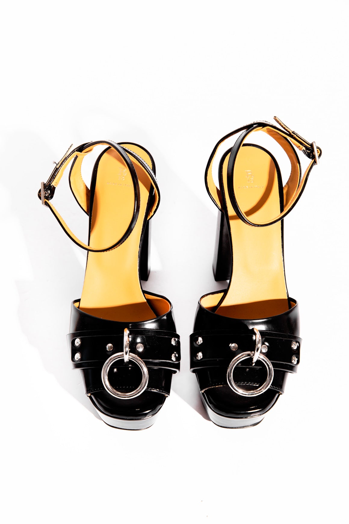 R13 Black Platform Grommet Heels (Sz.36)