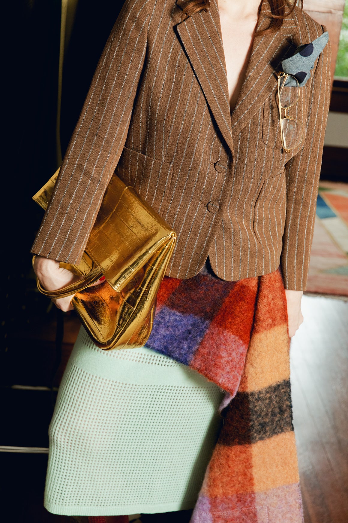 ACNE STUDIOS Plaid Fringe Scarf