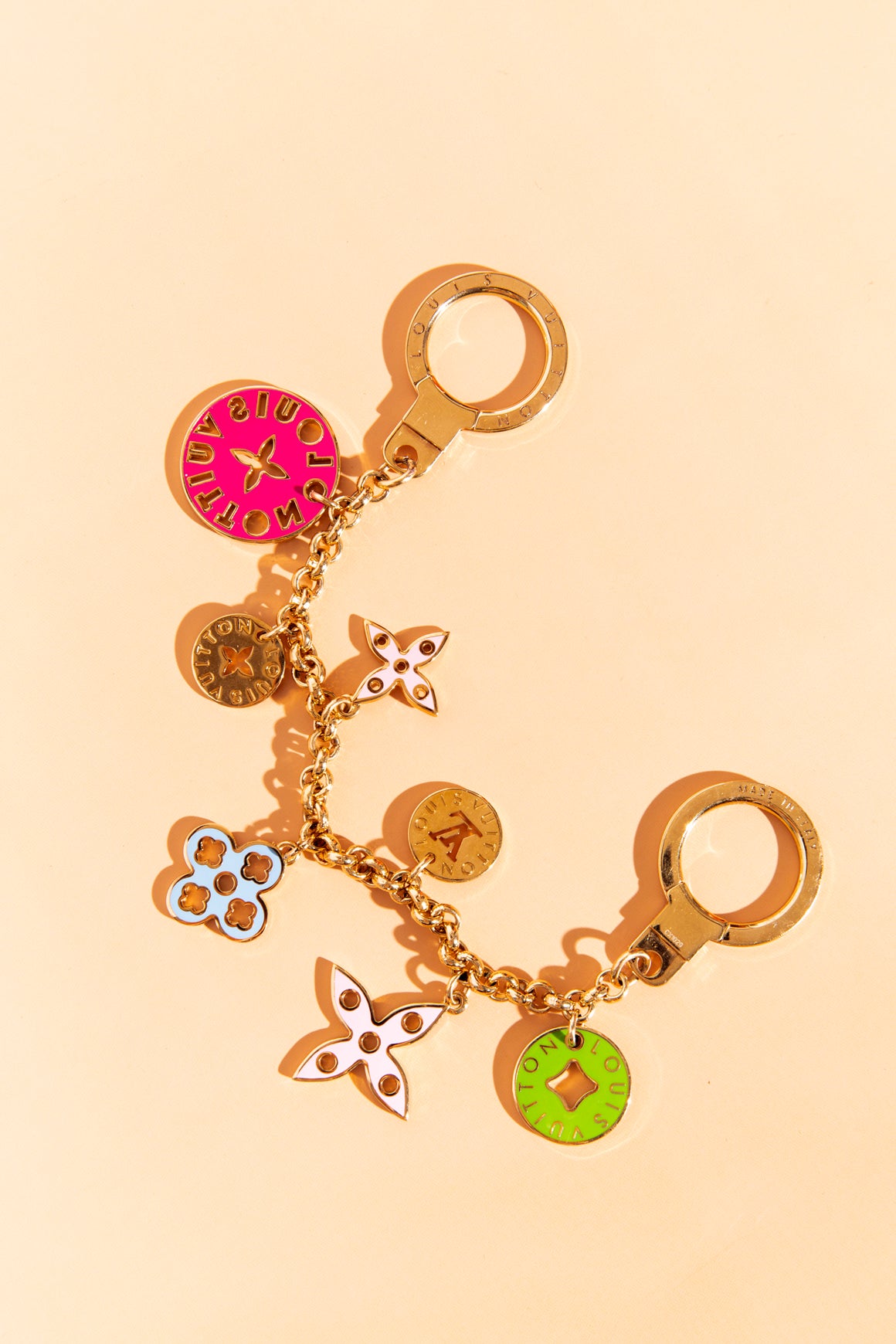 LOUIS VUITTON Gold Rainbow Bag Charm