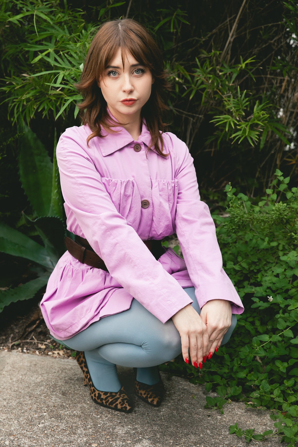 DRIES VAN NOTEN Lilac Bubble Pocket Belted Jacket (Sz. 36/4)
