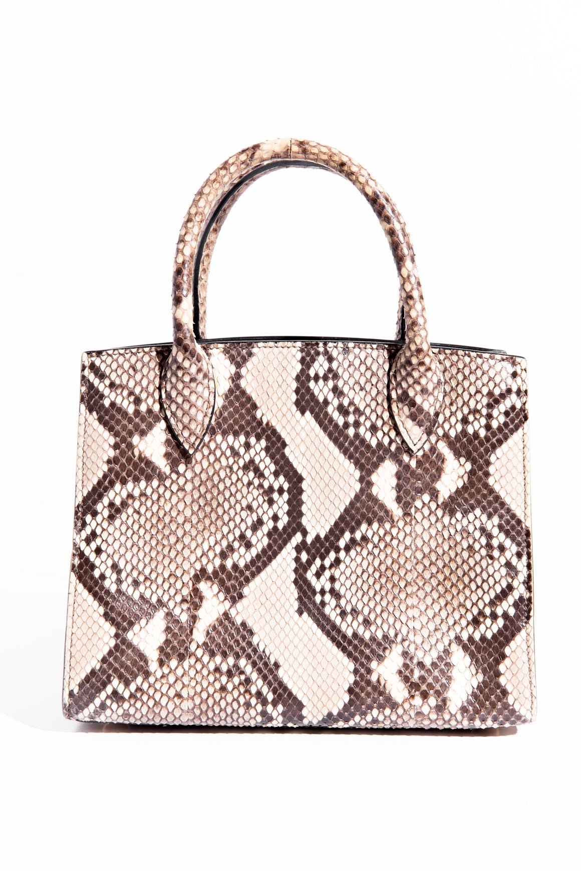 PRADA Grey Python Small Top Handle Bag