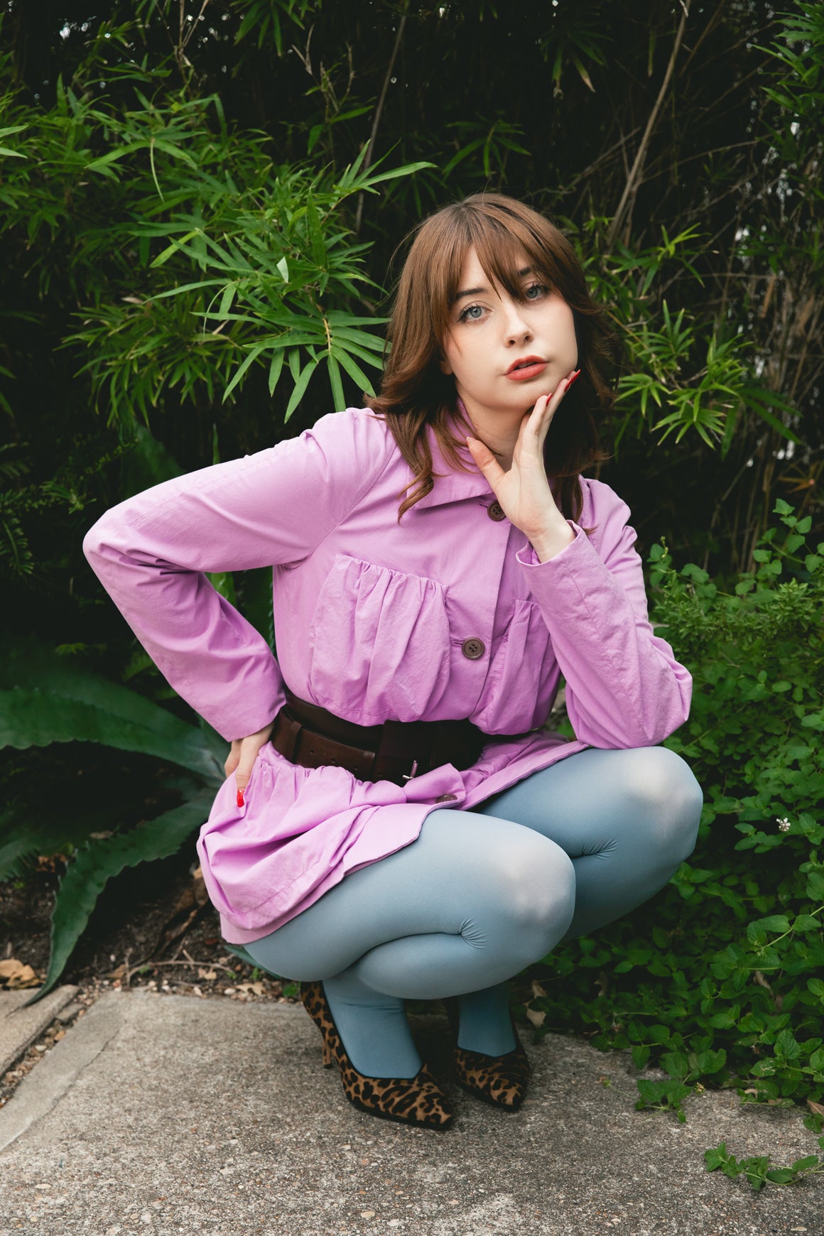 DRIES VAN NOTEN Lilac Bubble Pocket Belted Jacket (Sz. 36/4)