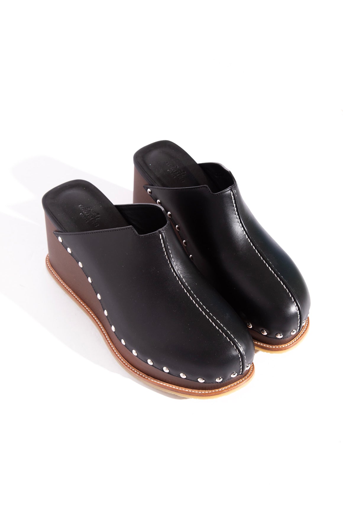 HERMES "Beachwood Earth" Mules (Sz.40)