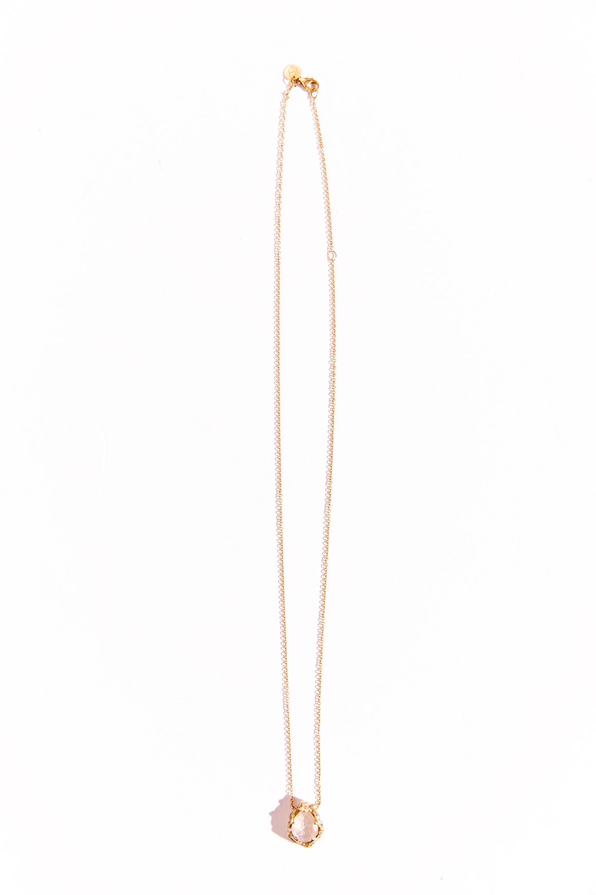 LOGAN HOLLOWELL "Baby Queen" Moonstone & Pave Necklace