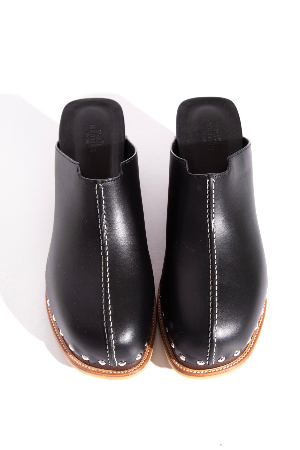 HERMES "Beachwood Earth" Mules (Sz.40)