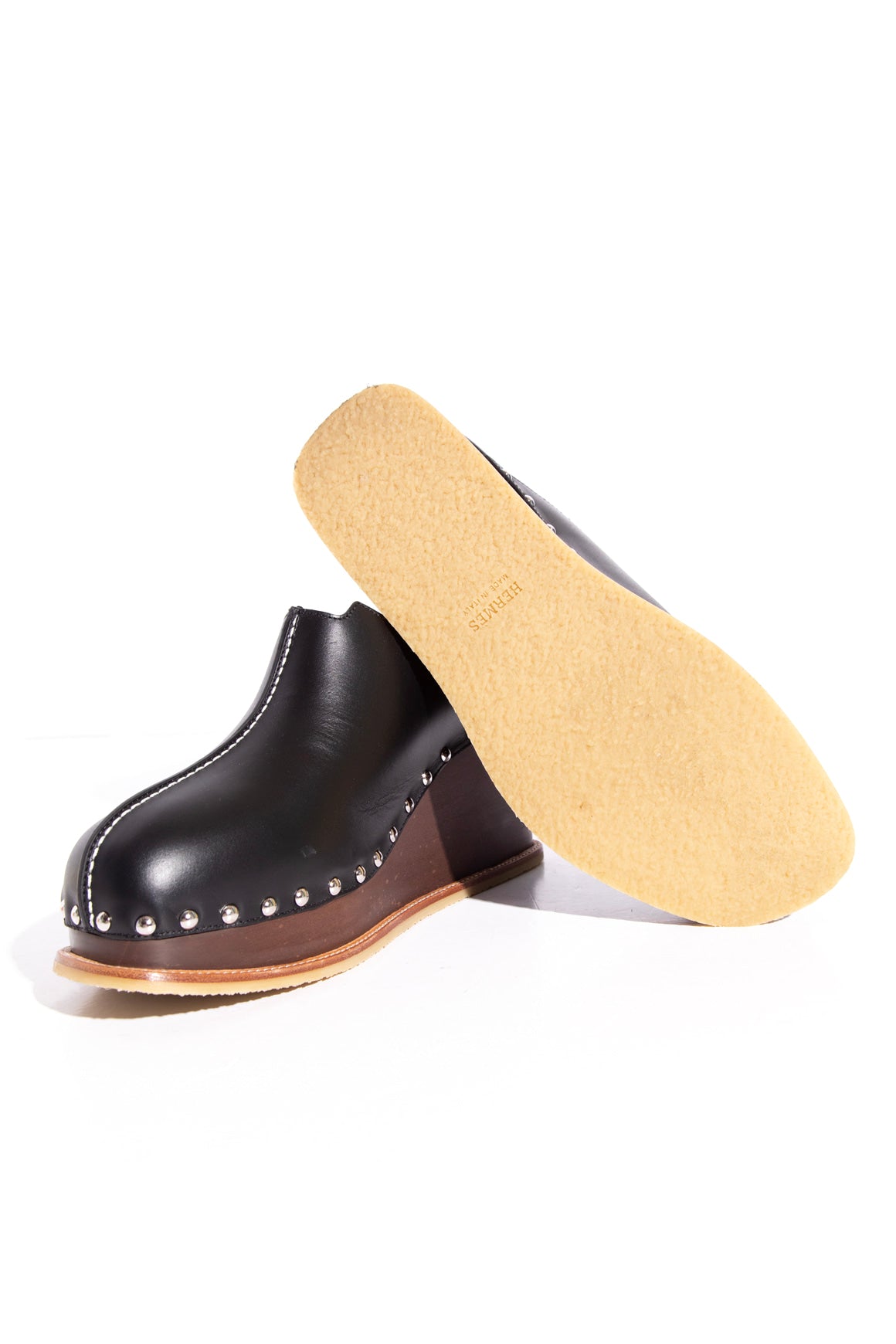 HERMES "Beachwood Earth" Mules (Sz.40)