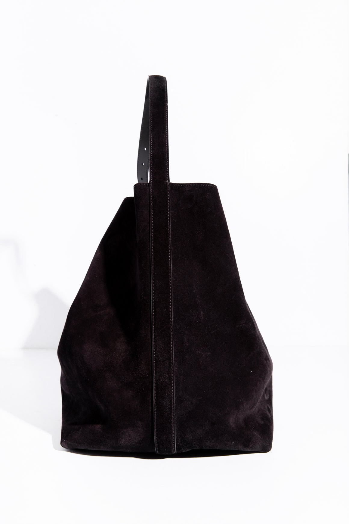 TOTEME Dark Brown Belted Suede Tote