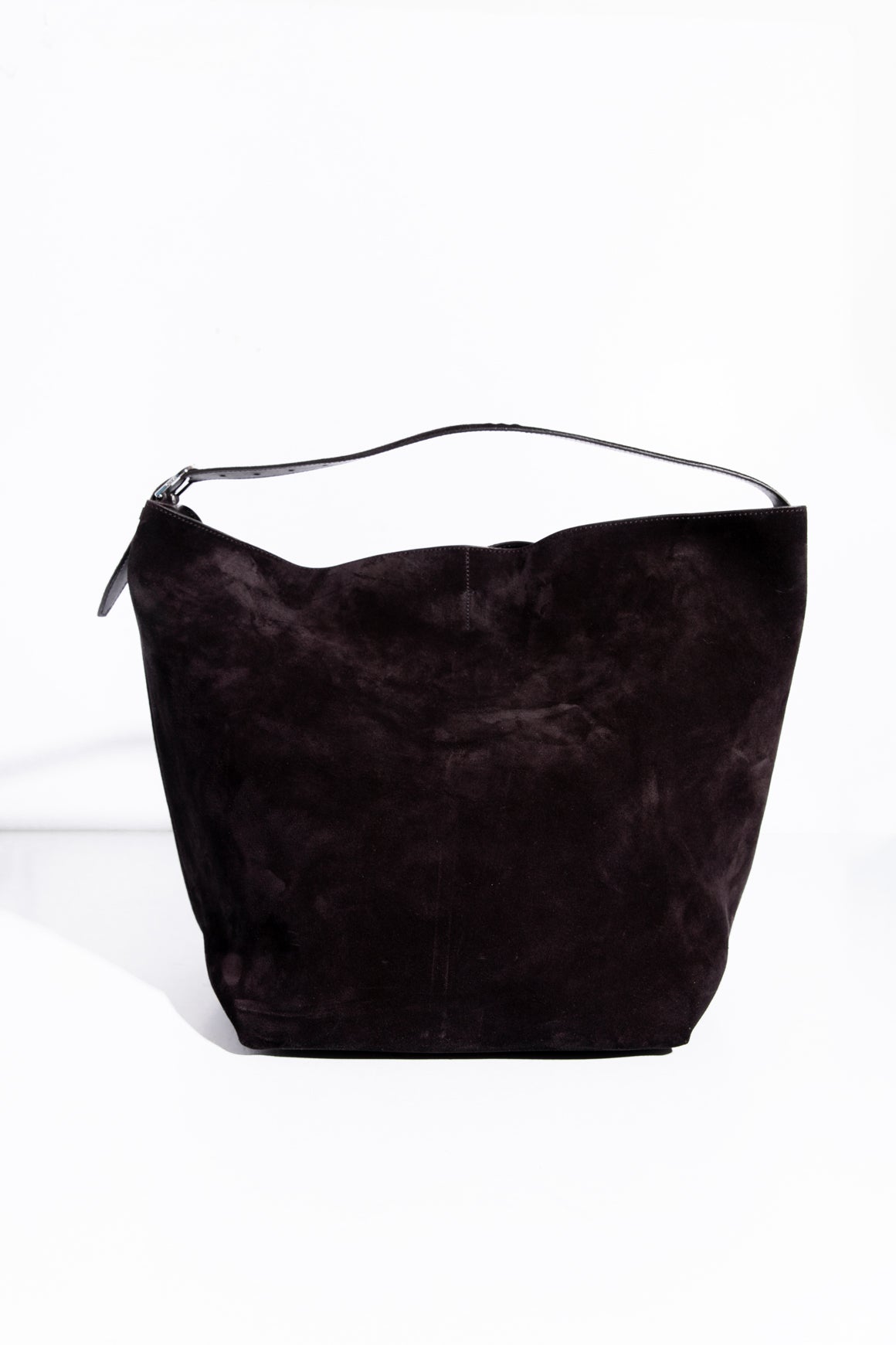 TOTEME Dark Brown Belted Suede Tote