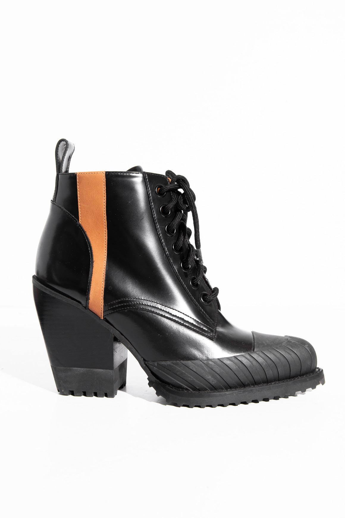 CHLOE Pointed Toe Lace Up Heeled Boots (Sz. 40)