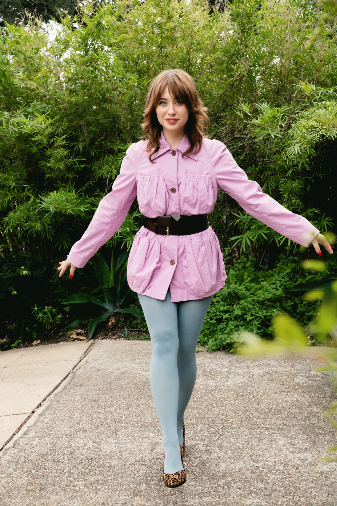 DRIES VAN NOTEN Lilac Bubble Pocket Belted Jacket (Sz. 36/4)