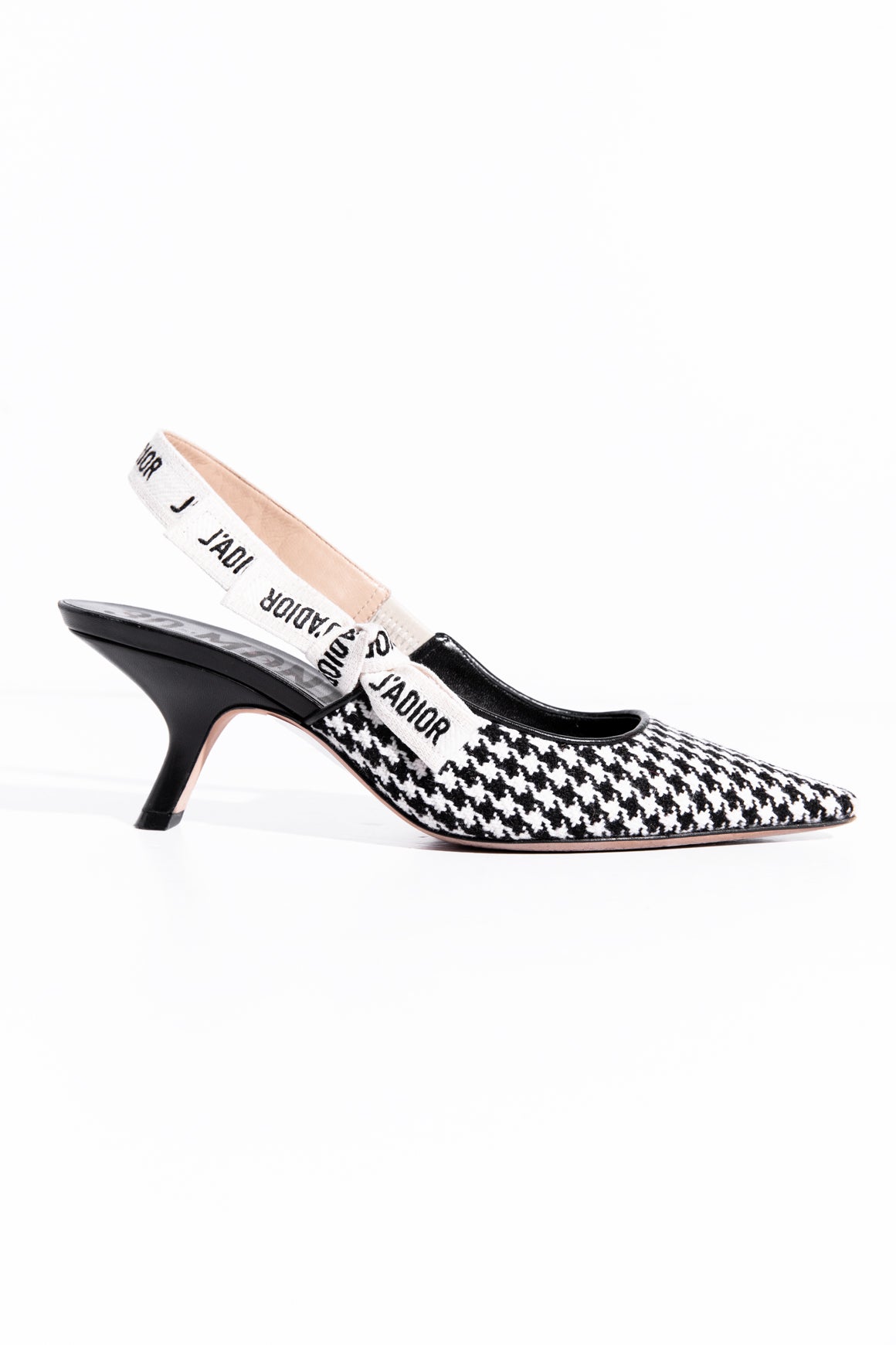 CHRISTIAN DIOR Houndstooth "J
Adior" Slingback Heels (Sz. 38.5)