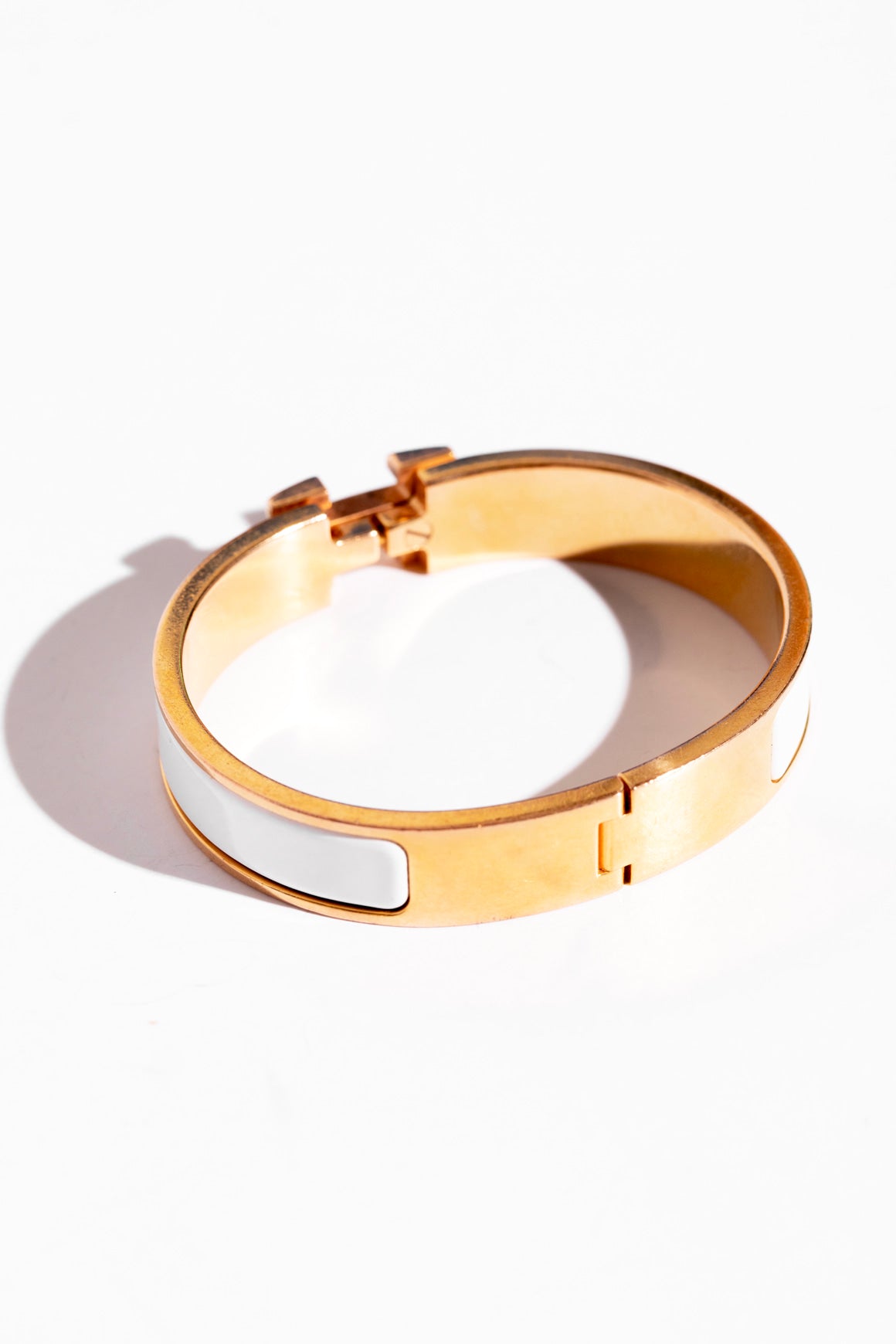 HERMES Gold & Cream Clic Clac Bracelet