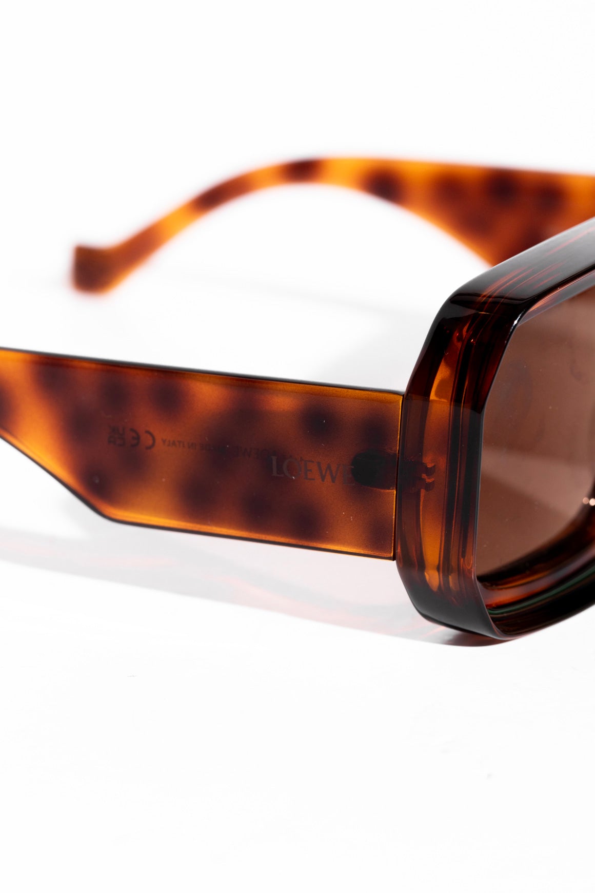 LOEWE Tortoise Shell Wide Frame Sunglasses