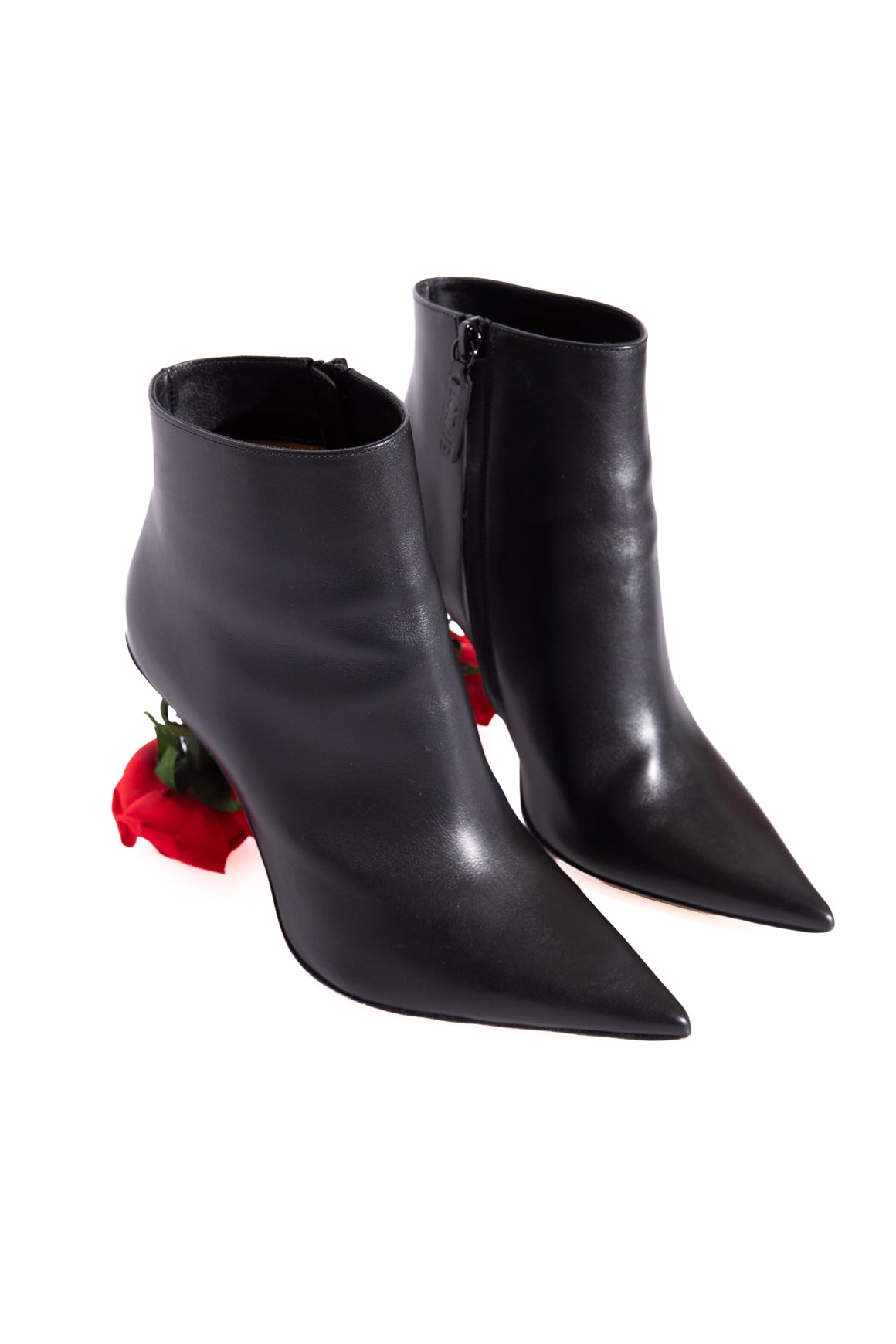 LOEWE Black Rose Heel Booties (Sz. 37)