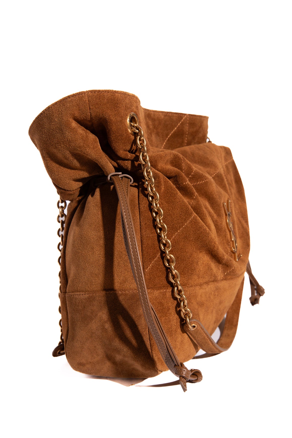 SAINT LAURENT Tan Suede Jamie Shopping Tote